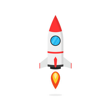 Rocket space ship. Start up concept. Vector illustration.