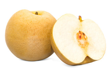 Chinese pear Nashi 3d rendering with realistic texture