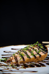 japanese food delicious salmon uramaki sushi with rice