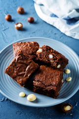 White chocolate macadamia brownie
