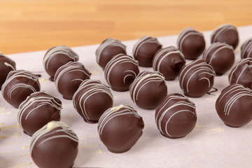 Dark chocolate pralines