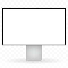 Fototapeta na wymiar desktop pc vector mocup. monitor display with blank screen isolated on transparent background. Vector