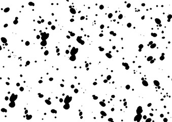 Black dots painted with oil paint on a white background illustration