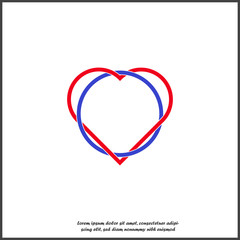 Vector heart and circle icon on white isolated background. Layers grouped for easy editing illustration. For your design.