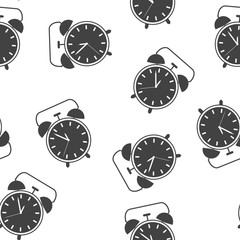 Vector icon alarm clock on white isolated background. seamless pattern on a white background.
