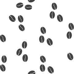  Vector icon coffee beans on white isolated background seamless pattern on a white background.