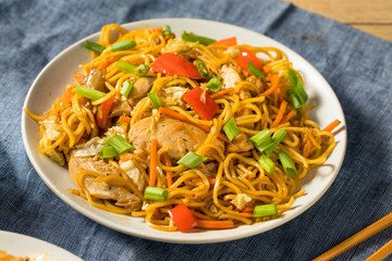 Homemade Japanese Chicken Yakisoba Noodles