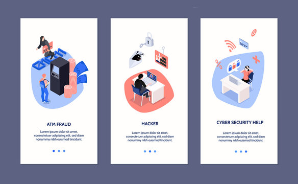 Cyber Security Vertical Banners Set