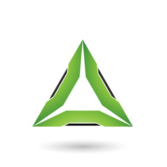 Green Triangle with Black Edges Illustration