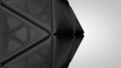 Abstract dark black Architecture Background. 3d Render illustration.	