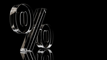 Percent sign. 3d Rendering with HDR quality