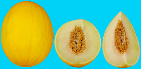 Honig-melone auf Hellblauen Hintergrund