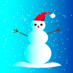 Christmas snowman, Christmas and New Year decorations on a light background. copyspace