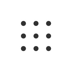 9 dots square Setting or options icon, Help options account concept. Trendy Flat style for graphic design, logo, Web site, social media, UI, mobile app
