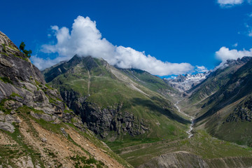 valley landscape in the mountains of himalayas