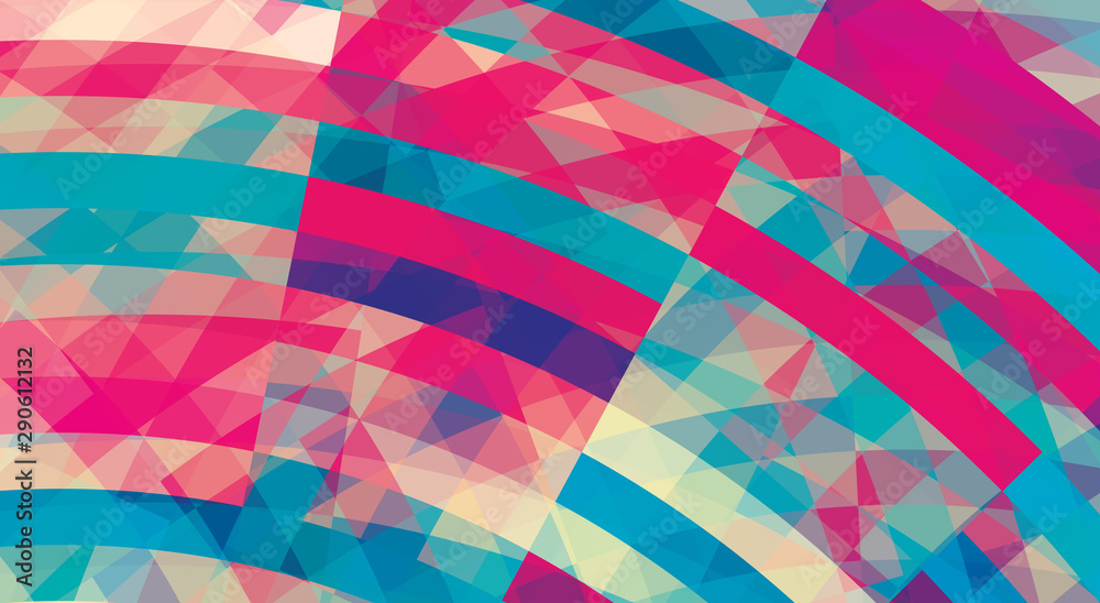Poster Artistic colorful background with stripes. Vector pattern