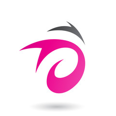 Magenta Abstract Wind and Twister Shape Illustration