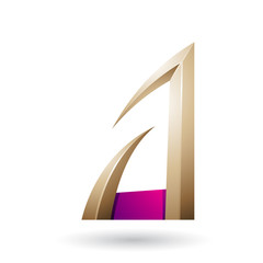 Magenta and Beige Arrow Shaped Letter A Illustration