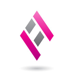 Magenta and Black Diamond Shaped Letter A Illustration
