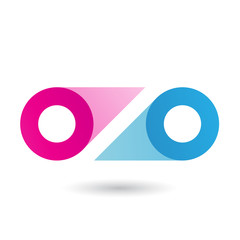 Magenta and Blue Double Letter O Illustration