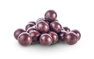 Chocolate candies on a white background
