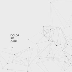 Vector connection structure and polygonal space background with connecting dots and lines