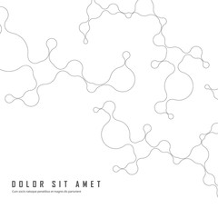 Network abstract connection molecules on white background. Contour lines technology background with simple abstract concept