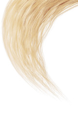Lush blond hair, isolated on white background