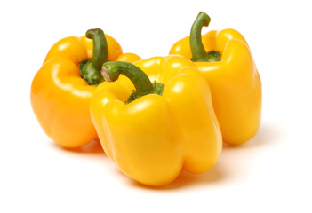 fresh bell pepper (capsicum) on white background