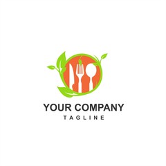 healthy and fresh food for keto diet and vegan restaurant company logo and icon