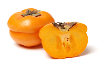 persimmon on white background 