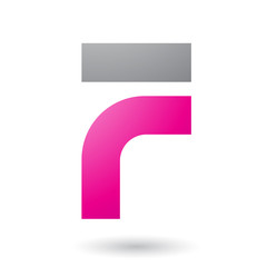 Magenta Thick and Bowed Letter F Illustration