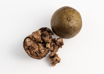 dried monk fruit - luo han guo on white background