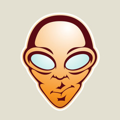 Orange Alien Head Cartoon Icon Illustration