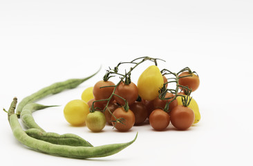 Haricots verts et panachés de tomates cerises