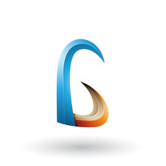 Blue and Orange 3d Horn Like Letter G Illustration