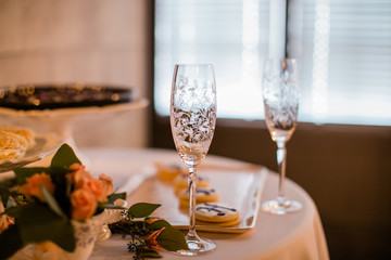glasses on elegant table