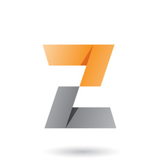 Orange and Grey Folded Paper Letter Z Illustration