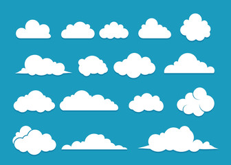 Fototapeta premium Cloud set vector icons isolated background,