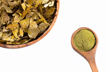 Coca leaves and flour - Erythroxylum coca