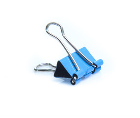 Colorful binder clip isolated on white background