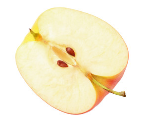cut of red apple isolated on a white background