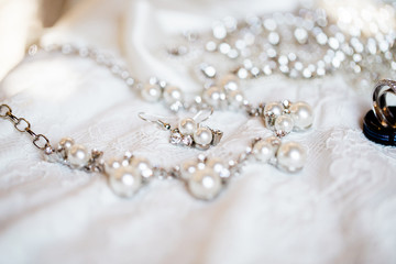 pearls on lace