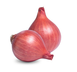 Fototapeta premium Red sliced onion isolated on white background