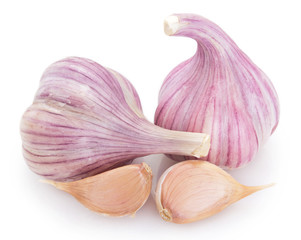 Fresh garlic on white background