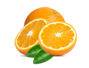 Orange fruit. Orang slice isolate on white background