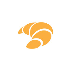 Orange Croissant Icon isolated on a White Background Illustration