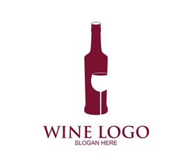 Wine logo design template. wine glass border design. Wine bar logo template. Vector illustration of icon