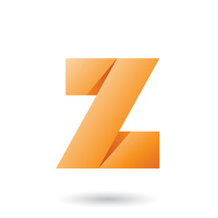 Orange Folded Paper Letter Z Illustration