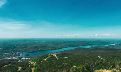 aerial view of the lake